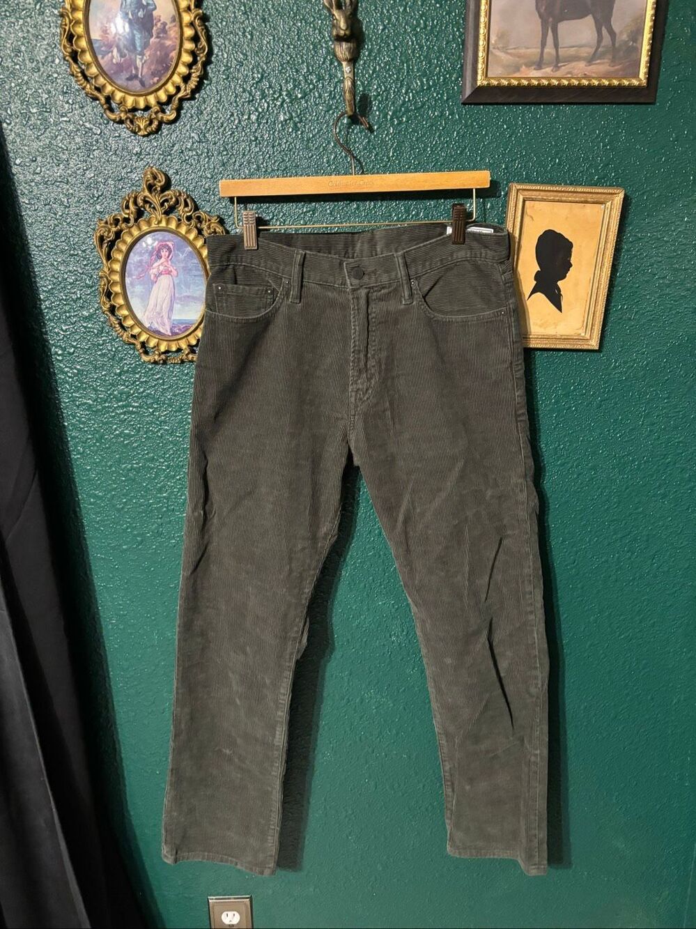 Gap Green Corded Pants Sz 31x30 Relaxed Straight